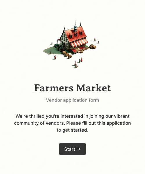 Thumbnail of a vendor application form form template